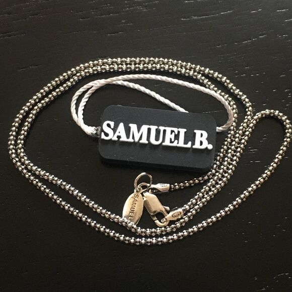 SAMUEL B Oxidized Sterling Silver Necklace Popcorn Chain 18 inches Brand New - Picture 5 of 11